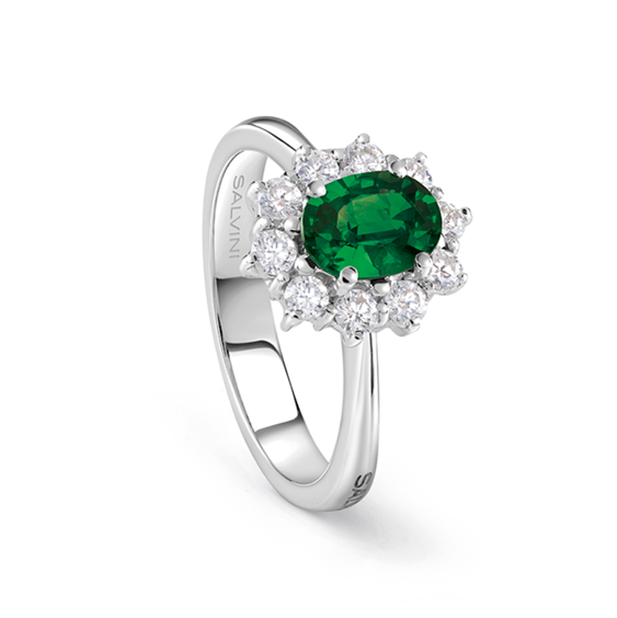 Anello Salvini Donna LOVE for COLOR in Oro bianco Smeraldo 0.85 Ct 20108811 - 20108811